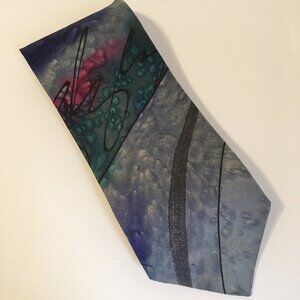 Portofino Collection Neck Tie Pure Silk Hand Made Carmel By The Sea Abstract